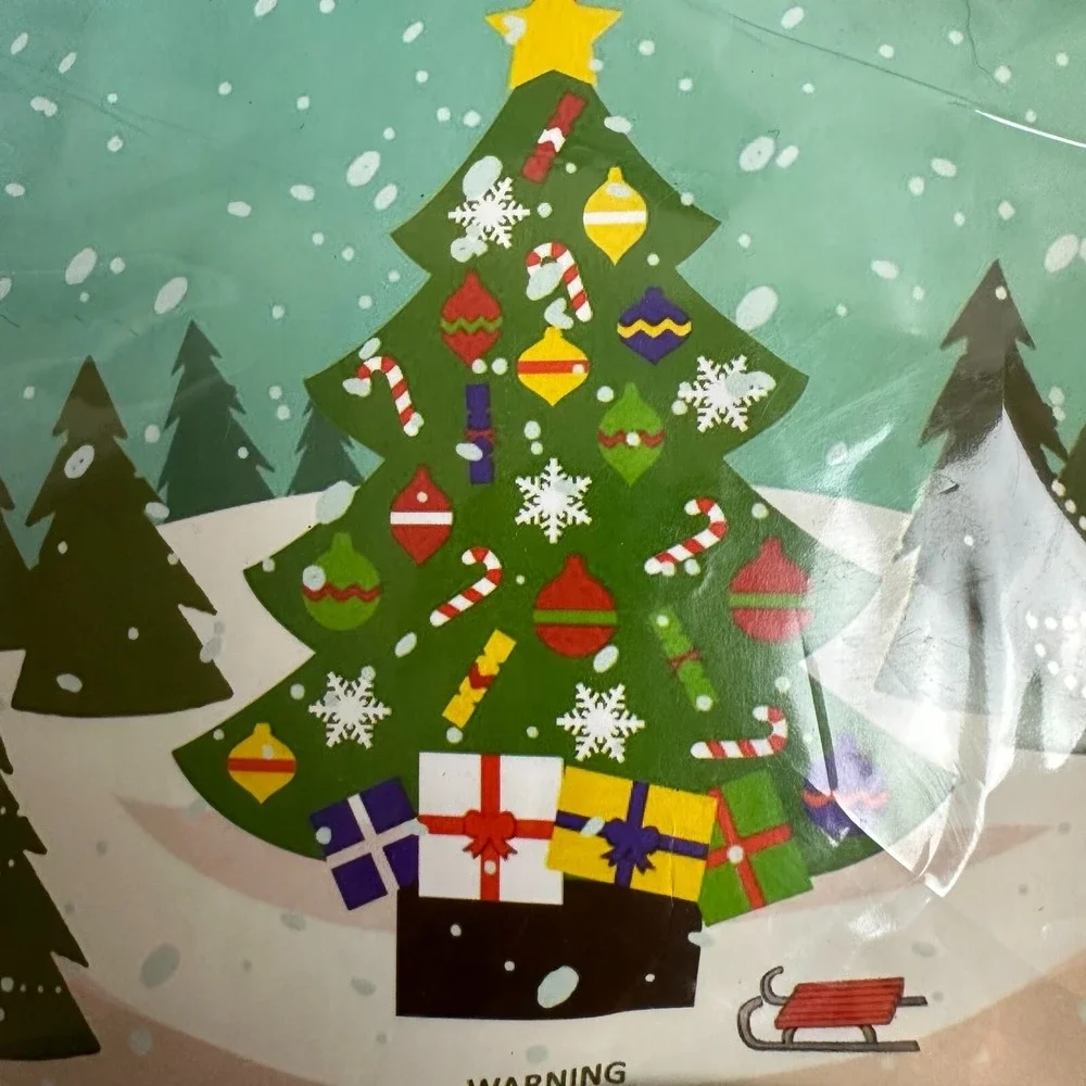Mushymoments Mini Felt Christmas Tree with Stick On Decorations Wall Hanging Kit